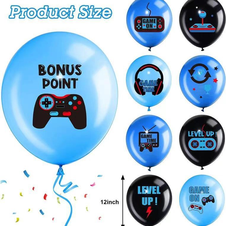 Exclusivo transfronterizo para juego en juego azul tema Fiesta decoración GamePad cumpleaños tire bandera traje
