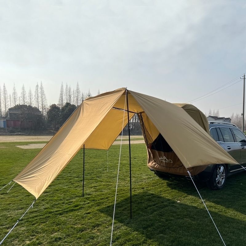 SUV roof tent, car rear tent, self-driving travel, barbecue, camping, car-mounted sunshade, waterproof, mosquito-proof, trunk travel, simple