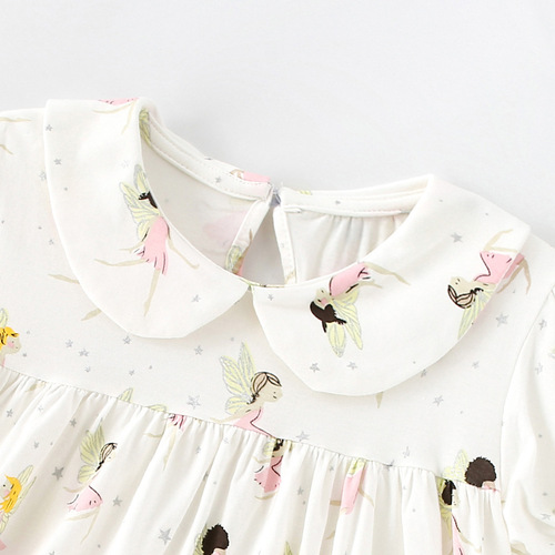 malwee girls dress summer new style European and American children's printed short-sleeved children's dress princess dress