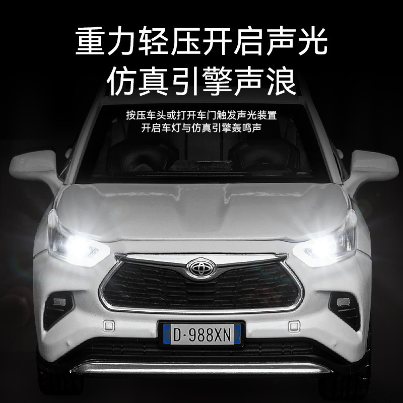 Jiaye modelo de coche de aleación de simulación 1:32 Highlander off-road vehículo efecto de sonido de iluminación Tire hacia atrás modelo de coche de juguete colección de decoración