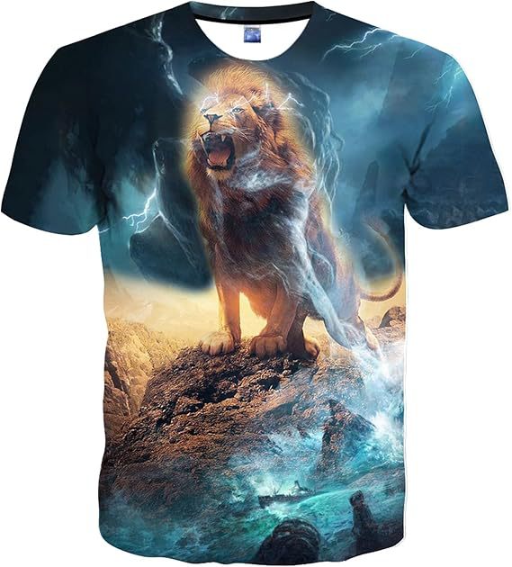 Venta caliente transfronteriza europea y americana impresión digital 3D para hombres, personalidad de la calle de verano, camiseta suelta de manga corta con cuello redondo transpirable