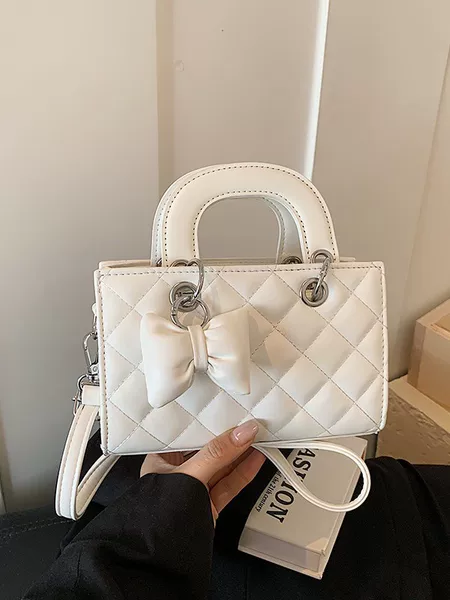 Light Luxury and Elegant Small Handbag, Quilted Lady Dior Bag for Women, Light Luxury Bowknot Handbag, High-End Niche Crossbody Bag