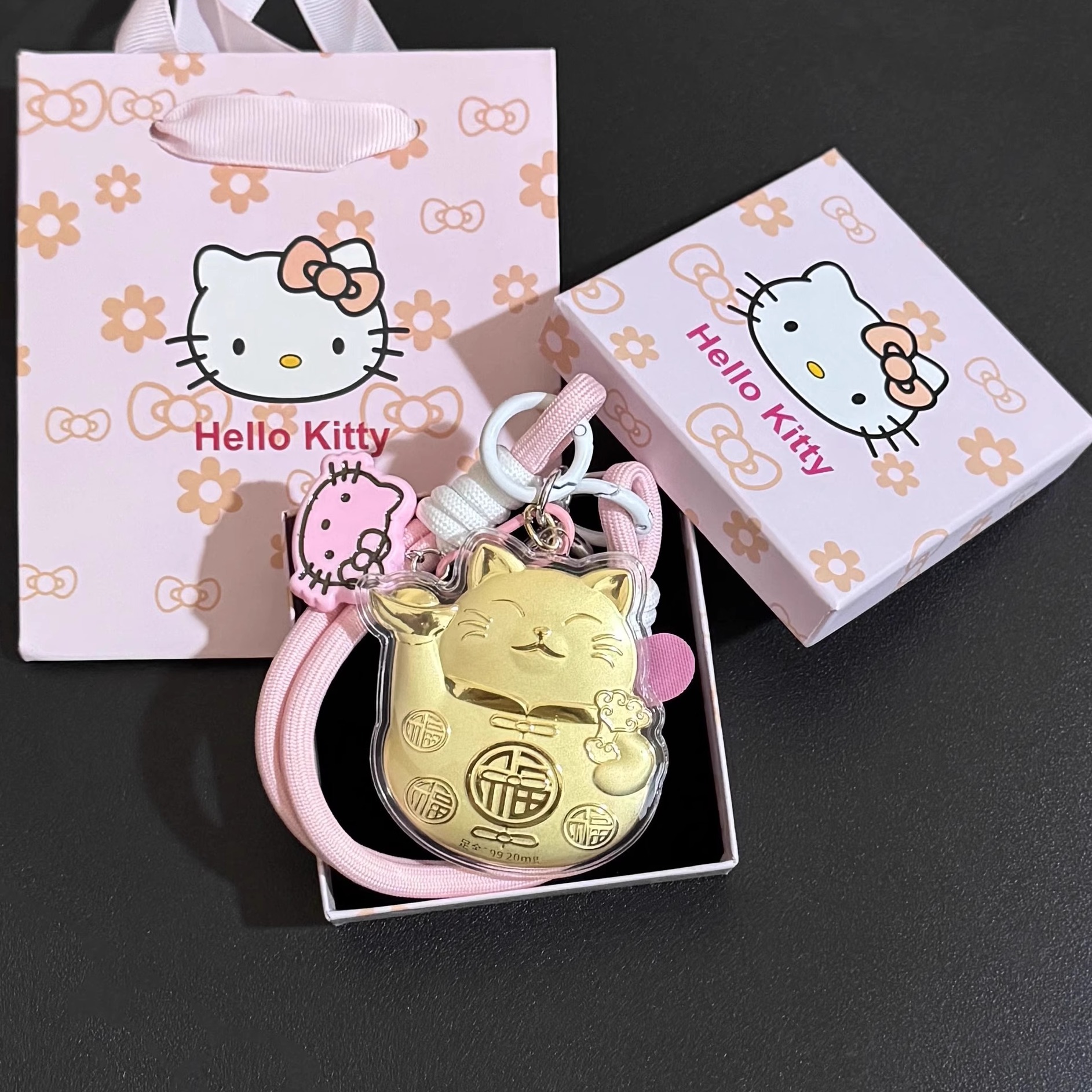 행운의 고양이 + 휴대폰 끈 + 일반 포장 + 핸드백 [선물 버전]