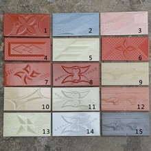 20凹凸面釉面砖老式室外房子墙砖老款蓝色粉色红色外墙瓷砖	家装