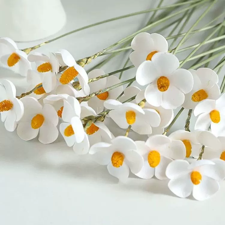 工厂紫罗兰干花情人节花束配草紫罗兰仿真花白色花店干花花头批发