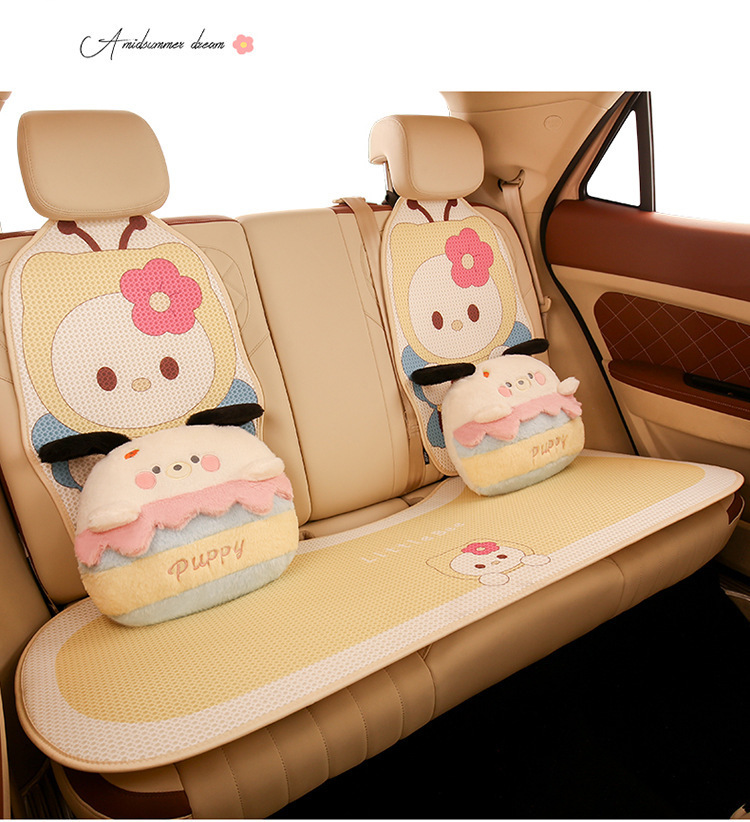 Car seat cushion four seasons universal cute bee seat cushion single piece backless rear single seat cushion seat cover summer