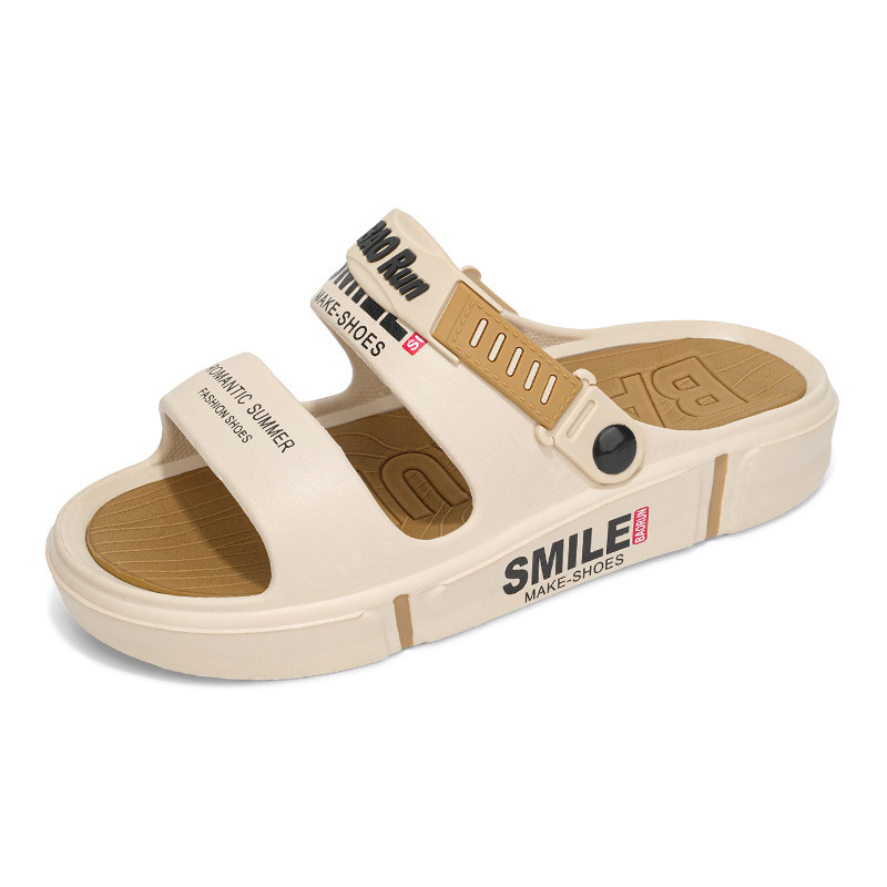 Zapatillas de tamaño grande transfronterizo para hombres de verano, zapatillas de playa huecas antideslizantes para conducir