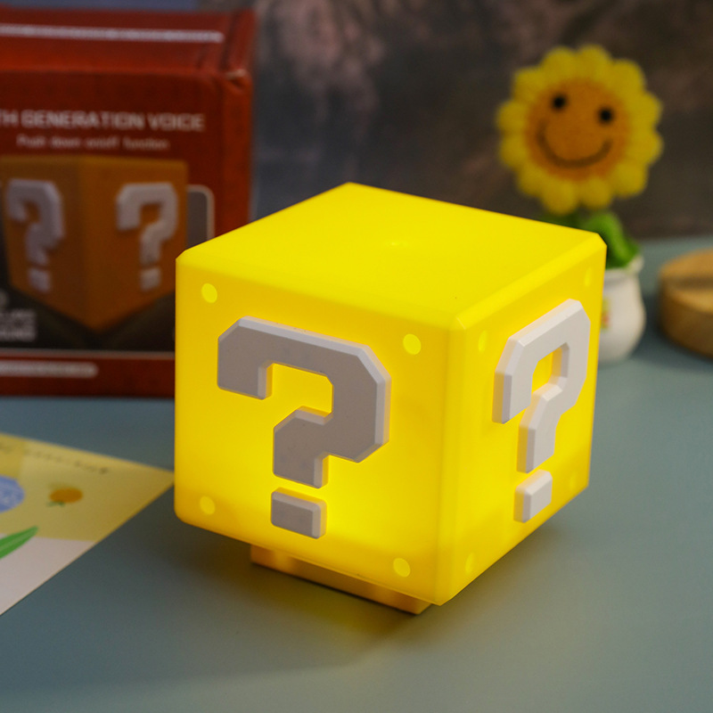 Super Mary LED Mario interrogación cuadro de lámpara silenciosa decoración de la habitación de cabecera de la cama luces de atmósfera creativas luces de noche