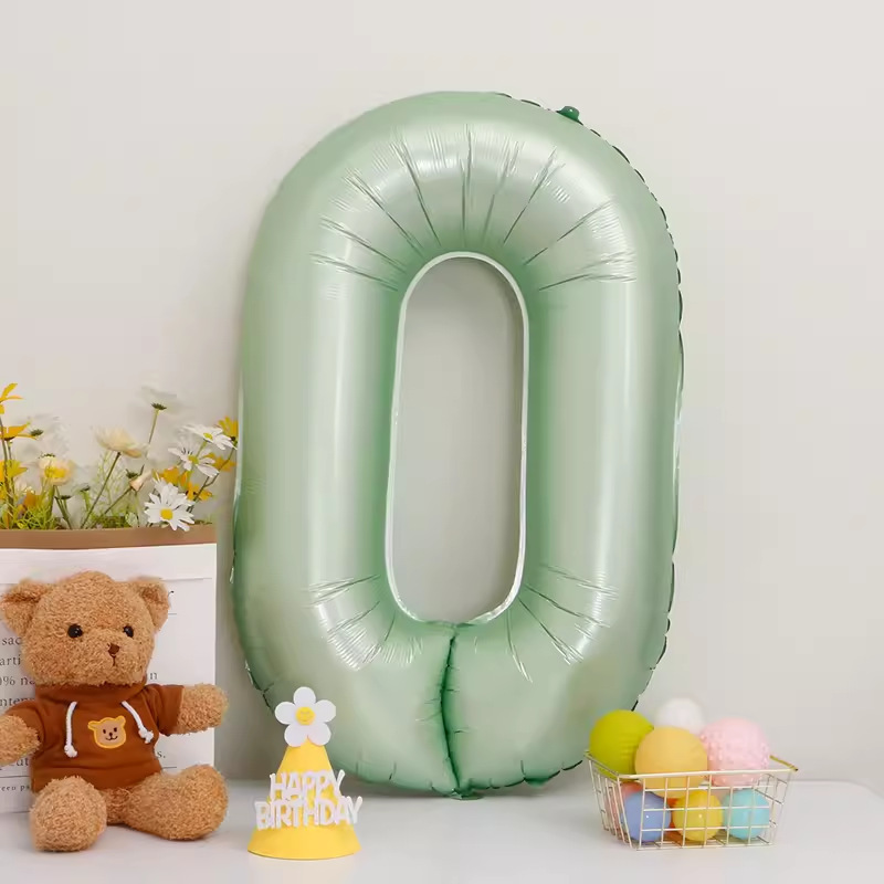 40inch アルミフィルムデジタルバルーン ベビーブルーピンク 女の子の誕生日シーンの装飾 ベビー123歳の誕生日の装飾|undefined