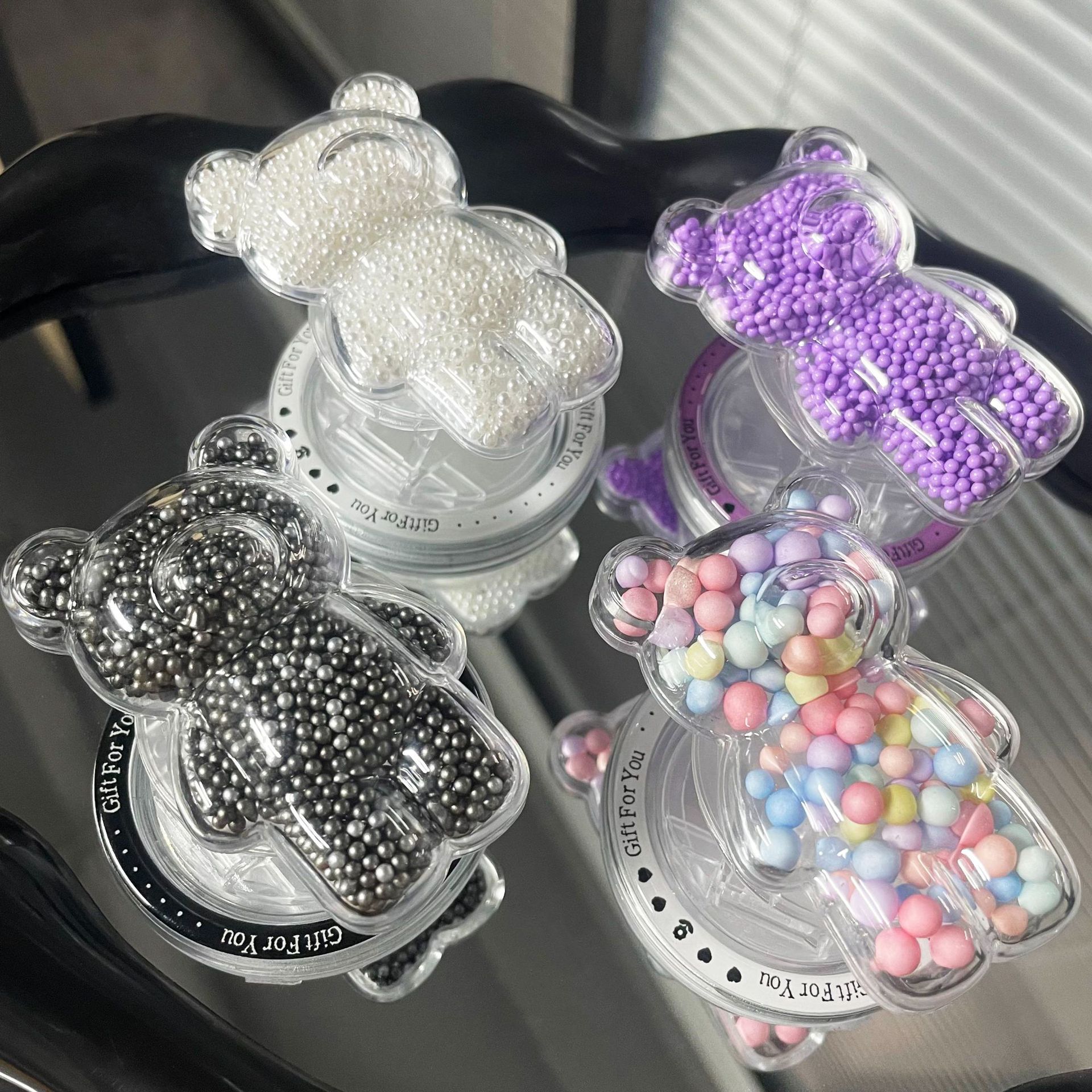 Korean Popular Bear Bubble Ball Shaker Multifunctional Magnetic Folding Phone Holder Lazy Gadget Versatile