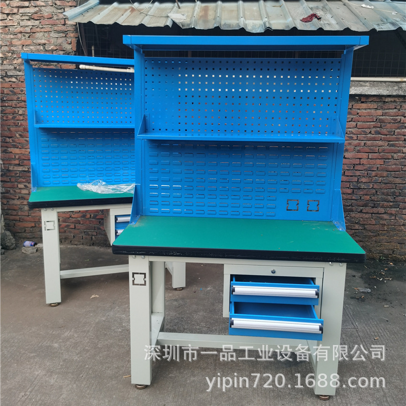可制做承重1.5吨防静电实验室操作台 工厂用车间带抽屉检测工作台