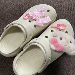 一件代發適配cross洞洞鞋鞋花毛絨貓蝴蝶結卡通鞋扣DIY鞋面裝飾扣