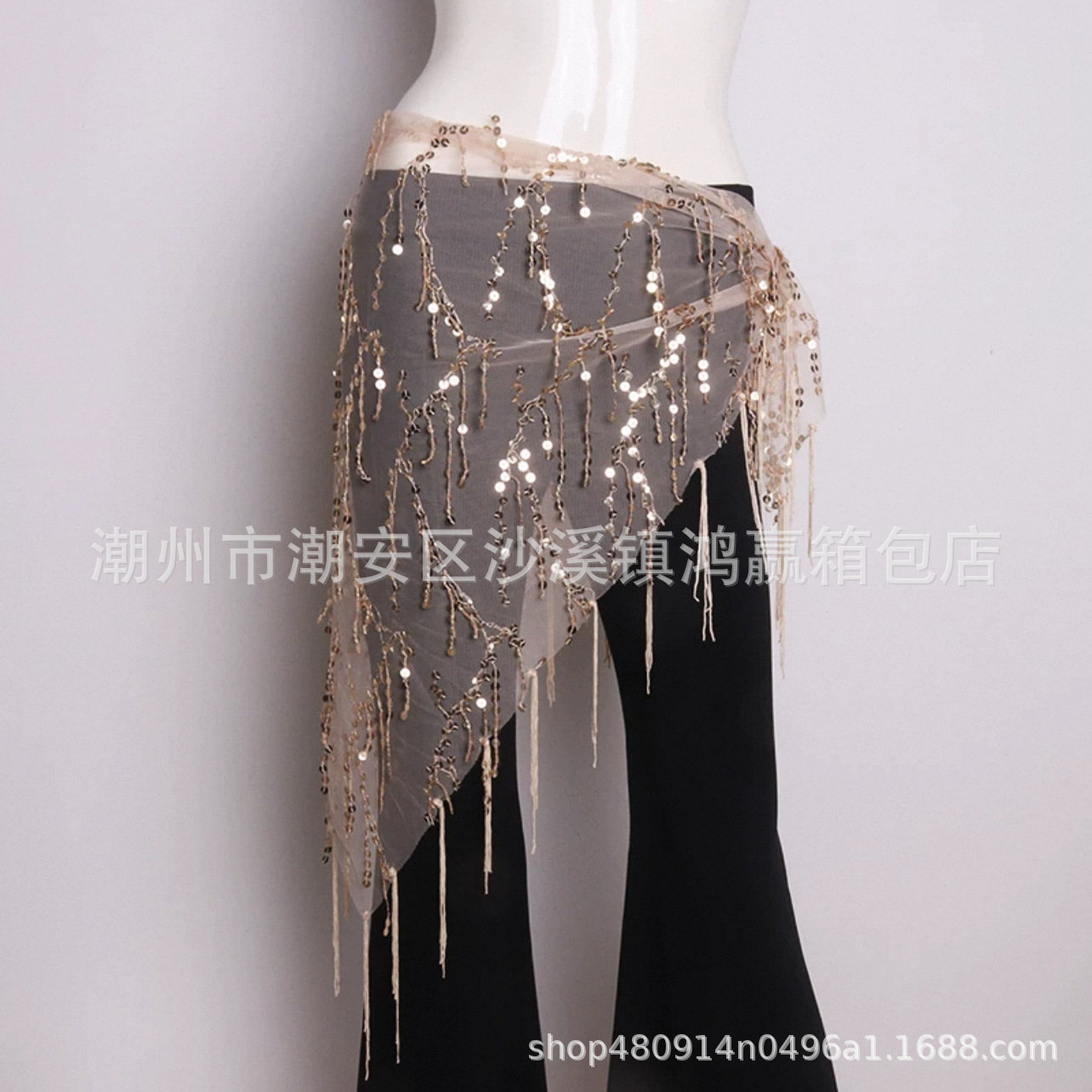 Belly Dance Sequin Triangle Jazz Dance Waist Scarf Colorful Sequin Triangle Scarf Waist Chain Belly Dance Hip Scarf Belt