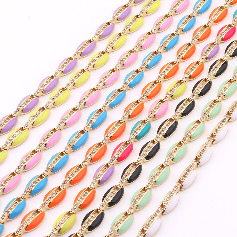 Fashion Geometric Copper Choker Inlay Zircon Copper Necklaces