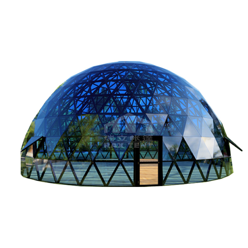 Campamento de 8 metros de vidrio transparente al aire libre sala de estrellas calentamiento al aire libre campamento de nieve esférica tienda de campaña de hotel