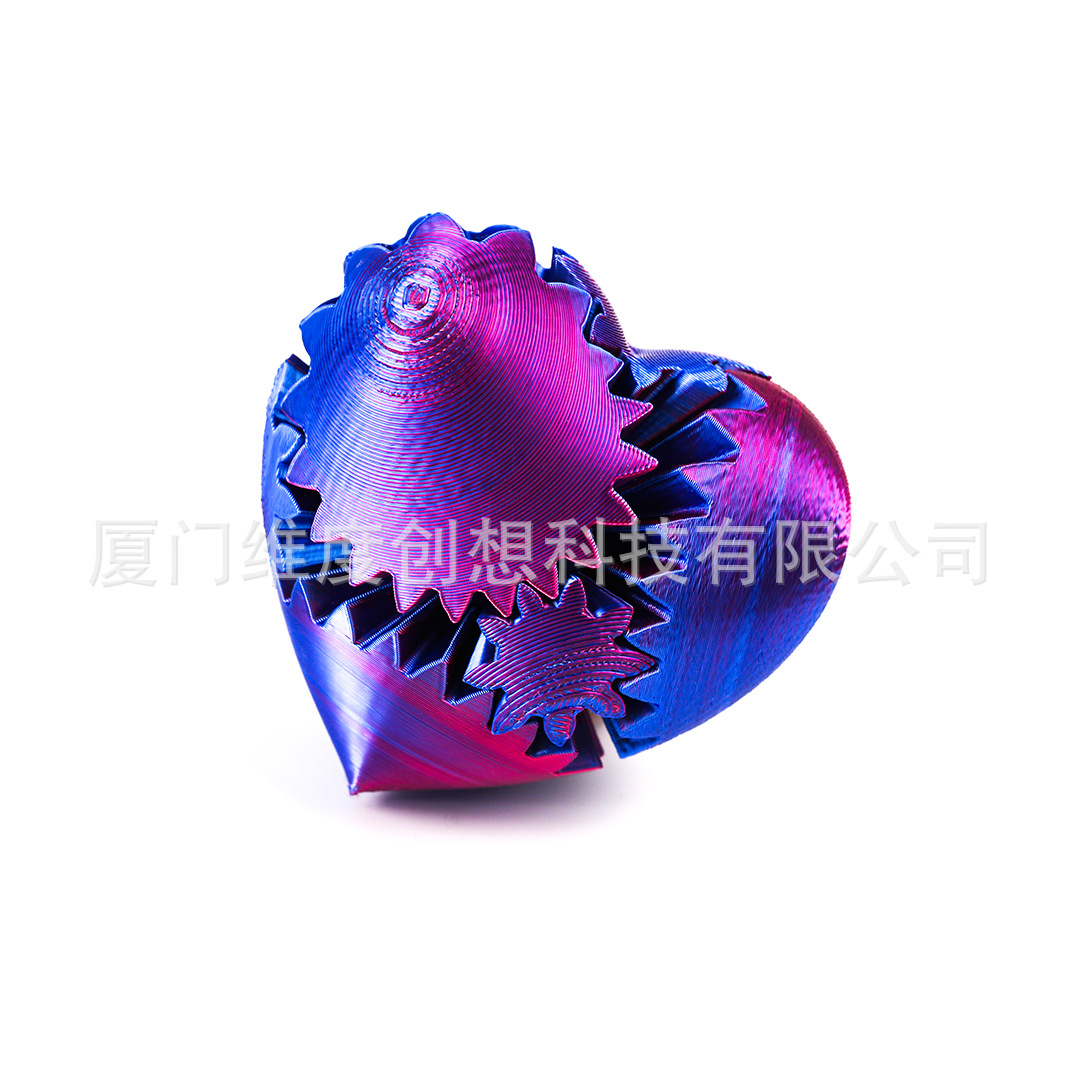 Transfronterizos amor en forma de corazón Gear Ball 3D impresión reducción de presión juguetes adornos regalos de San Valentín bola giratoria