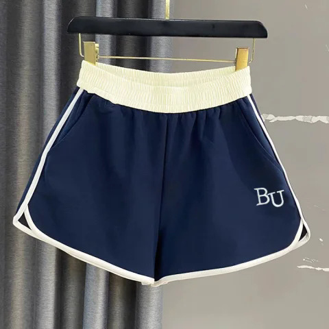 Women's 2025 Summer New Letter Embroidered Running A- line Wide Leg Hot Pants