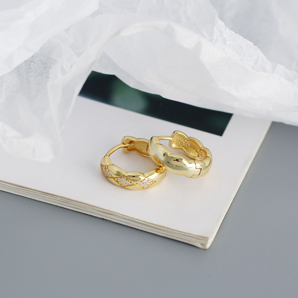 Irregular Pattern Women'S Gender Sweet Irregular Sterling Silver Earrings Plating Zircon 925 Silver Earrings