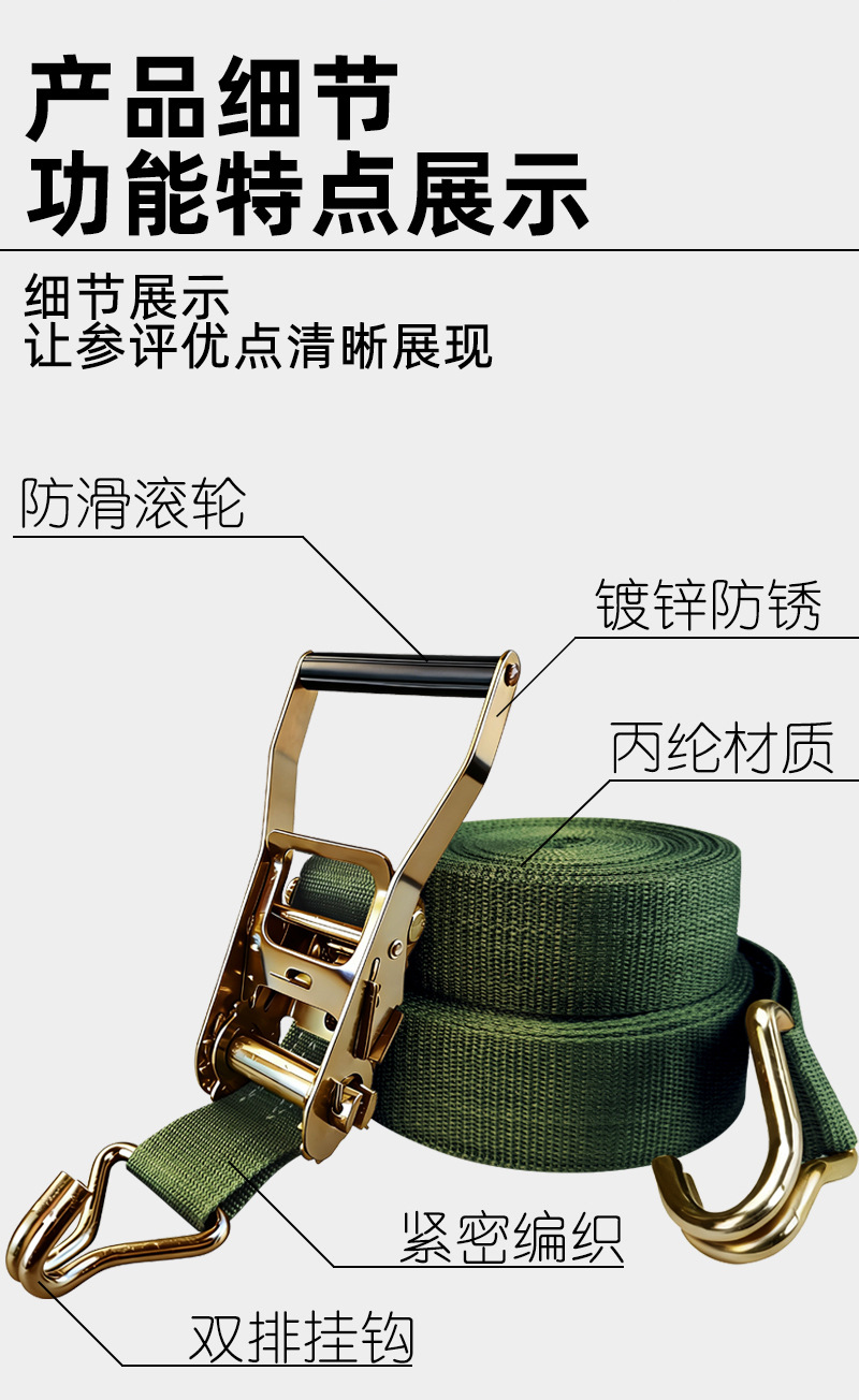 Direct Sales Truck Cargo Lashing Strap Tensioner, Cargo Securing Tightening Strap Fastener, Automotive Thickened Tensioner Rope Tool