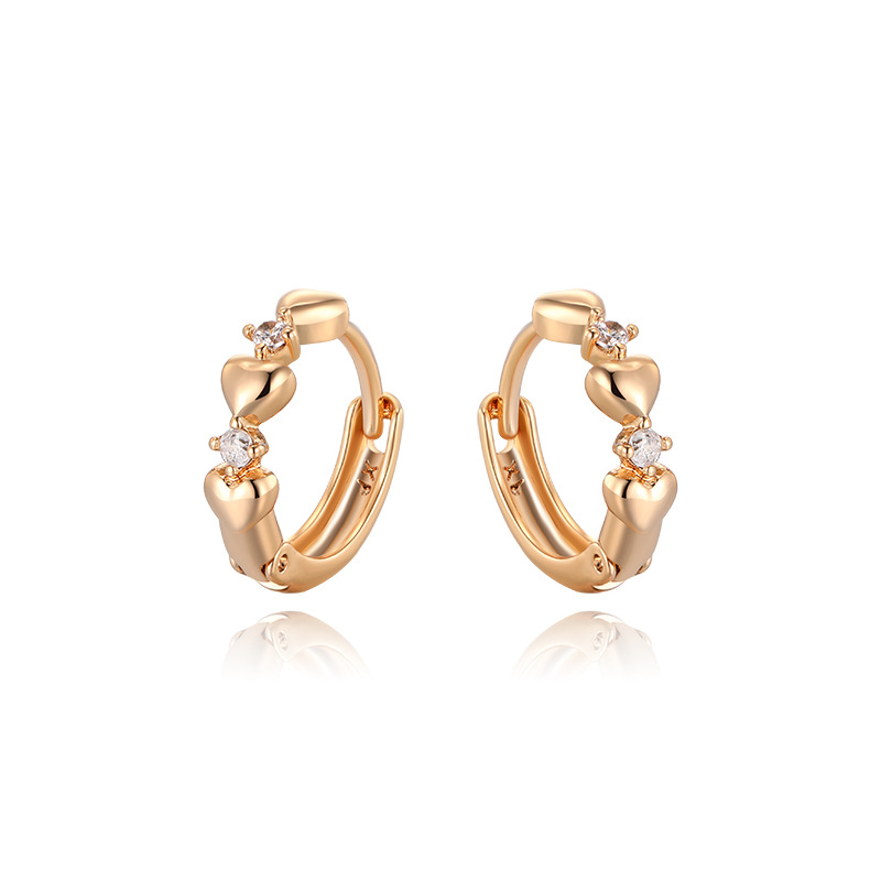 Xuping retro círculo geométrico ruso pequeño retrógrado amor aretes transfronterizos joyas de orejas mujeres