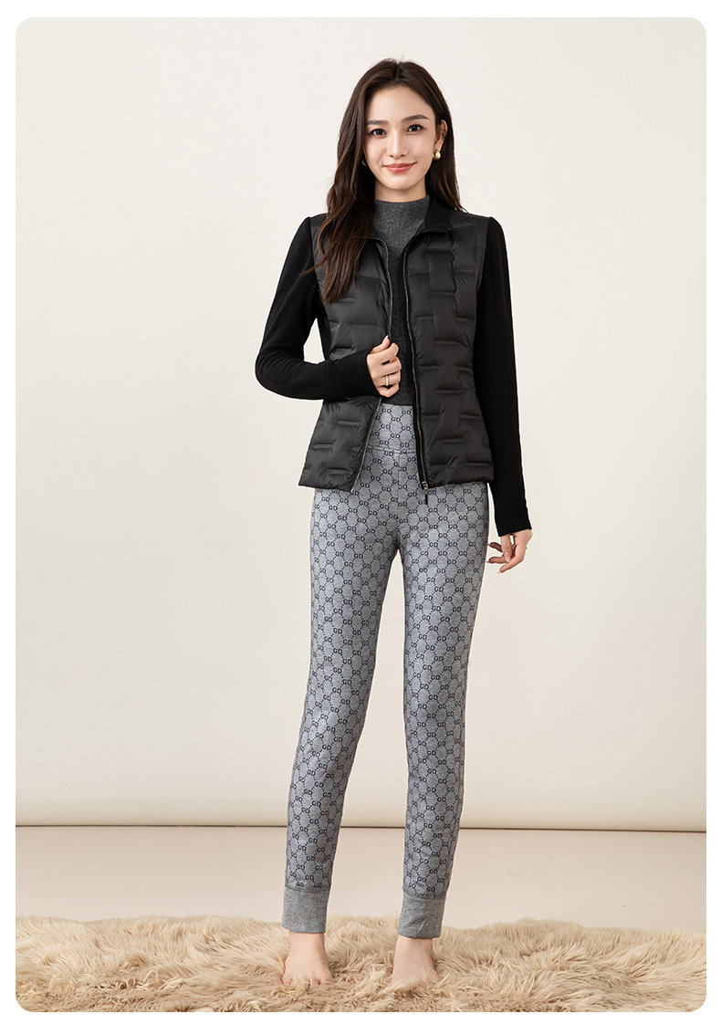 Quần legging nữ lót lông cừu cạp cao giữ ấm mùa đông — lưới chi tiết 25