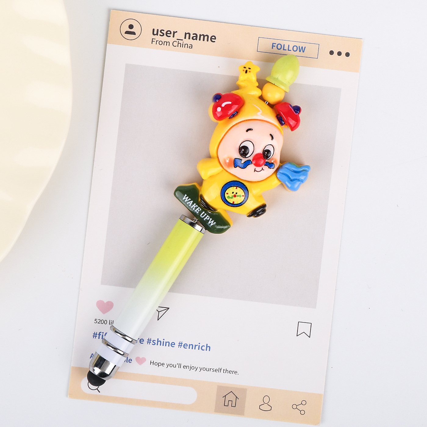 Niños hechos a mano diy teléfono móvil cuentas lápiz de pantalla táctil lápiz de lápiz de lápiz