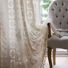 Le Xuan Xiu Wholesale Exterior Curtains Nordic INS Beige Lattice Patterns Wedding Living Room Bedroom Curtain Fabric
