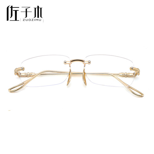 Anti-blue light reading glasses  new fashion frameless edge-cut reading glasses high-definition reading glasses for the elderly