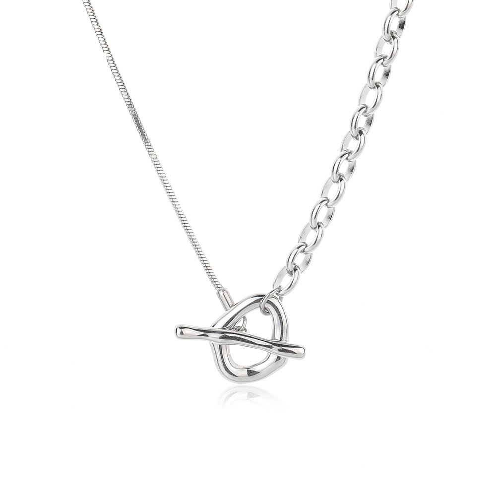 All Seasons Season Wholesale Jewelry Classic Style Solid Color Titanium Steel Toggle Plating Long Necklace Snake Chain