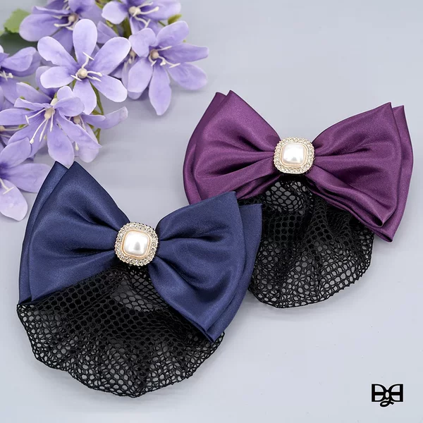 Professional rhinestone hairpin work hair net pocket bow head flower nurse hair accessories stewardess hotel Bank work hairpin