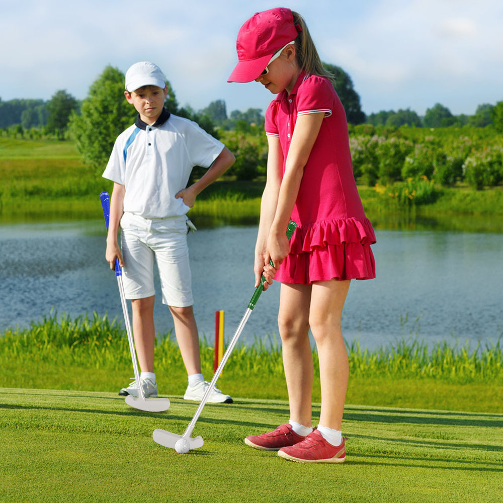 Transfronterizo en stock Golf DE LOS NIÑOS putter Golf de doble cara de aleación de aluminio de dos secciones práctica putter logotipo personalizado