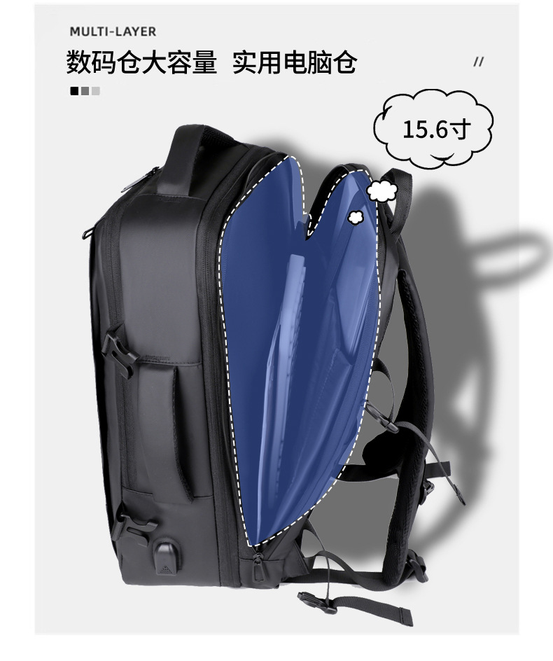 Dual-shoulder backpack large capacity short-distance travel lightweight pack men's multifunctional backpack business travel portable daypack