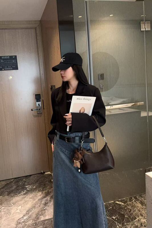 2025新款时尚潮流软皮手提包简约单肩斜挎包百搭洋气女包通勤包包|undefined