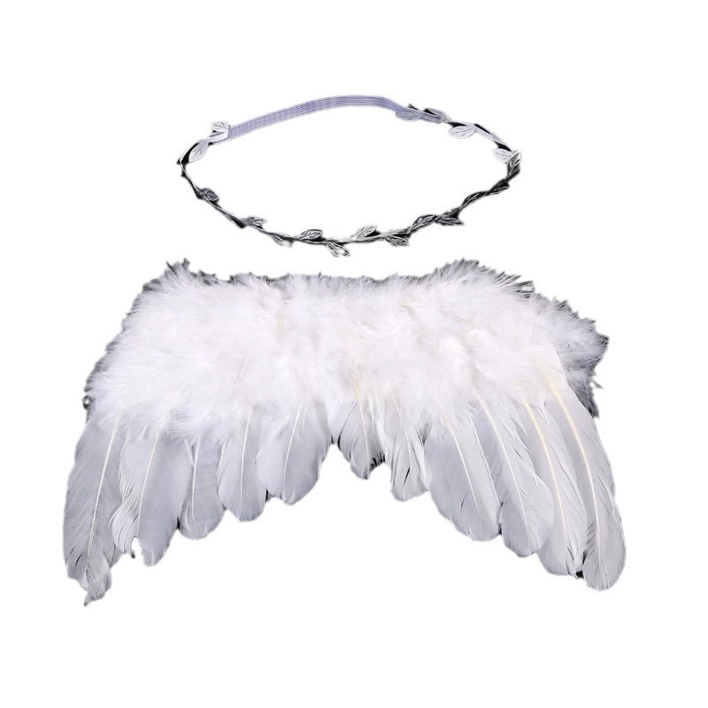 Фотопроп Angel Wings, набор перьевых ореолов для малышей, размеры 20×16 и 28×16 см
