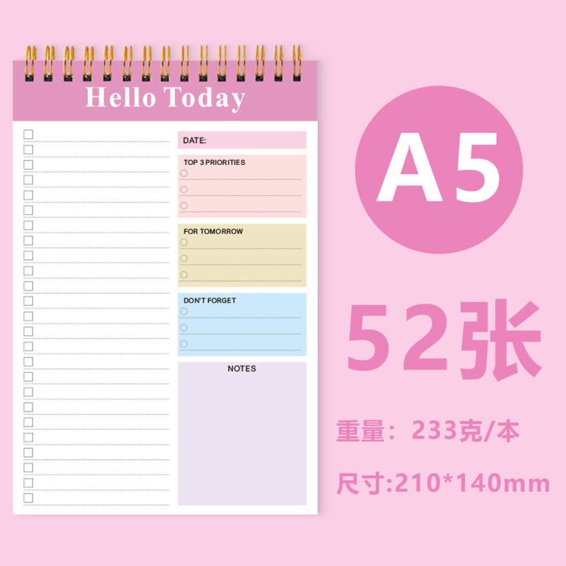 クロスボーダー英語ノート高颜値A5コイル毎日計画便箋本携帯学習スケジュール記事|undefined