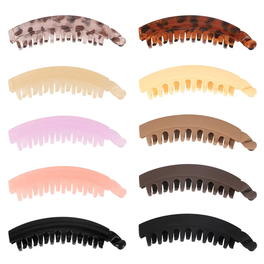 跨境 简约时尚竖立香蕉夹头饰马尾扣扭扭夹欧美风横夹发卡