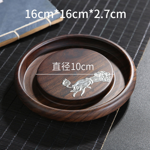 Ebony solid wood pot supporting pot pad teapot mat purple sand pot bracket tray tea set accessories dry bubble table tea ceremony spare parts