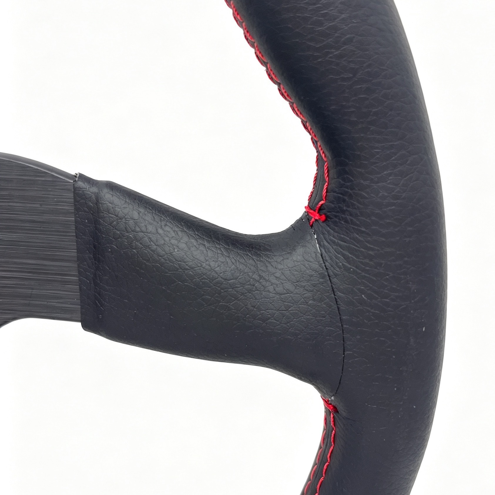 14inch Modified genuine leather car steering wheel V1 flat double-line 5mm thickened bracket drift racing steering wheel