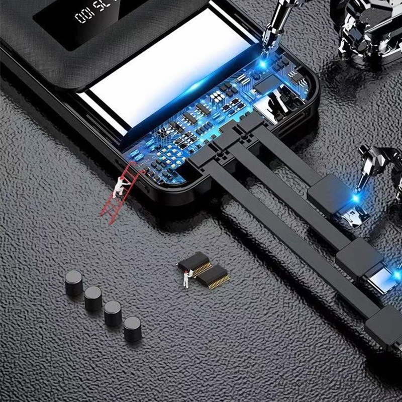 Cuatro líneas de carga portátil de 20000 mAh fuente de alimentación portátil al aire libre de carga rápida de 5w compartido de energía portátil