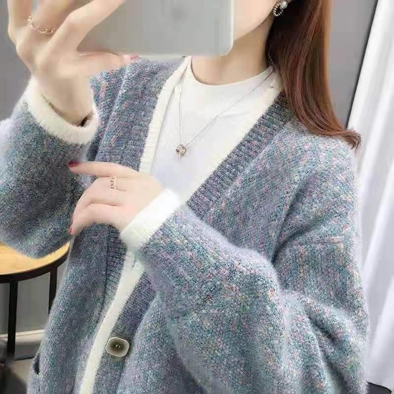 Cross-border chenille sweater for women, 2026 new autumn loose-fit outerwear, casual style knitted cardigan top Cross-border chenille sweater for women, 2026 new autumn loose-fit outerwear, casual style knitted cardigan top