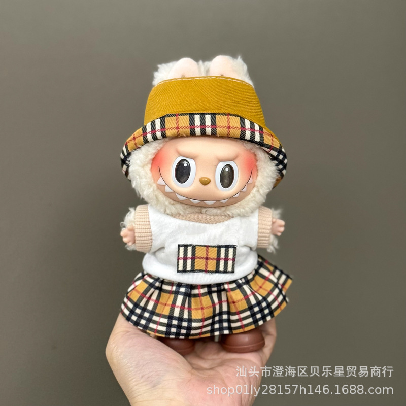 Labubu ラブブベビー服第一世代と第二世代 17 センチメートルビニール人形ペンダントぬいぐるみ服スーツスカート|undefined