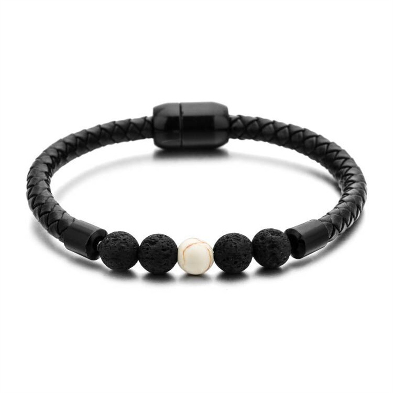 Mode Rond La Pierre Naturelle Corde Bracelets display picture 3