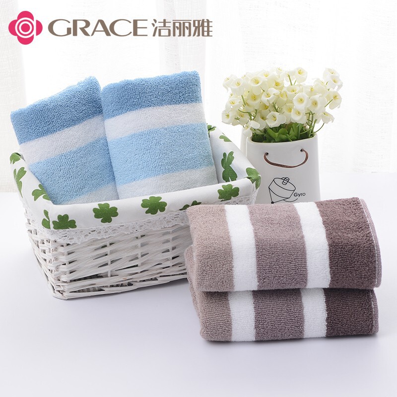 [General Distribution] Jieliya 6447 Towel Medium Medium Cotton Comfortable Absorbent Striped Face Towel for Men and Women