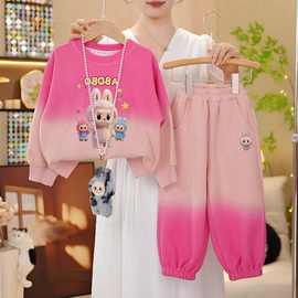 女童春秋季套装2025新款儿童网红炸街中大童网红秋款布布卫衣秋装