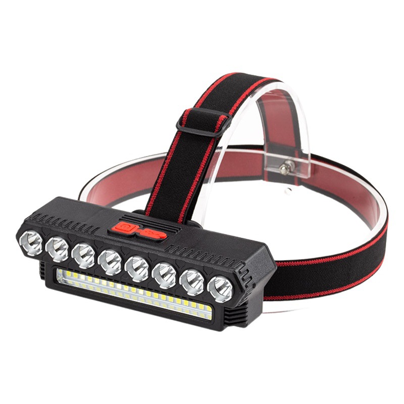 Transfronterizo nueva noche pesca faro al aire libre fuerte luz multi-LED cabeza-montado USB recargable faro linterna de iluminación portátil