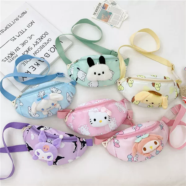 New Cartoon Children's Bag, Afraid of Qia Dog Chest Bag, Cute Boys and Girls Shoulder Crossbody Bag, Wholesale Primary School Student Waist Bag Trendy