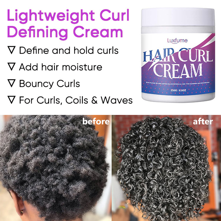 Hair Curl Cream Cream Crema rizada antifrizz Crema rizada personalizada con sabor a coco 250g Suministro transfronterizo