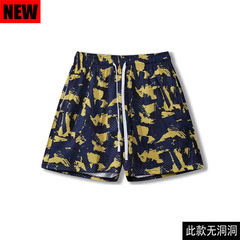 美式運動短褲休閒男女健身男肌肉運動五分褲潮沙灘褲網眼透氣短褲