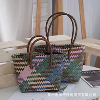 Новая мода мода пластиковая тканая сумка пластиковая тканая сумка модная сумка на одно плечо под мышкой пластиковая сумка ручной работы