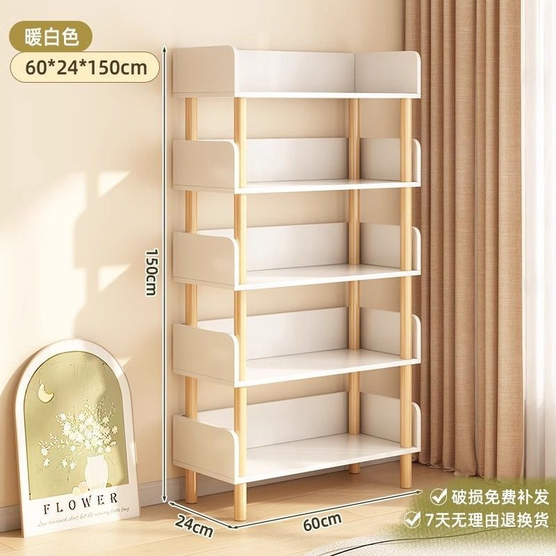 Estante de libros simple integrado contra la pared estante de almacenamiento móvil estante de almacenamiento de libros estante de almacenamiento de juguetes vertical multicapa para estudiantes